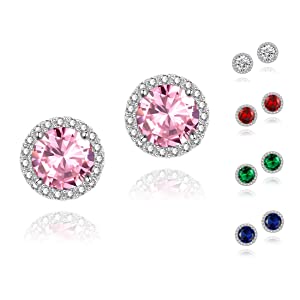 Round CZ Stud Earrings
