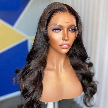 28inch Long Honey Blonde Body Wave Human Hair Lace Front Wigs