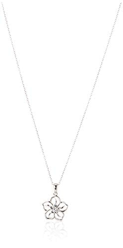 Sterling Silver Topaz Flower Pendant Necklace, 18" December birthstone