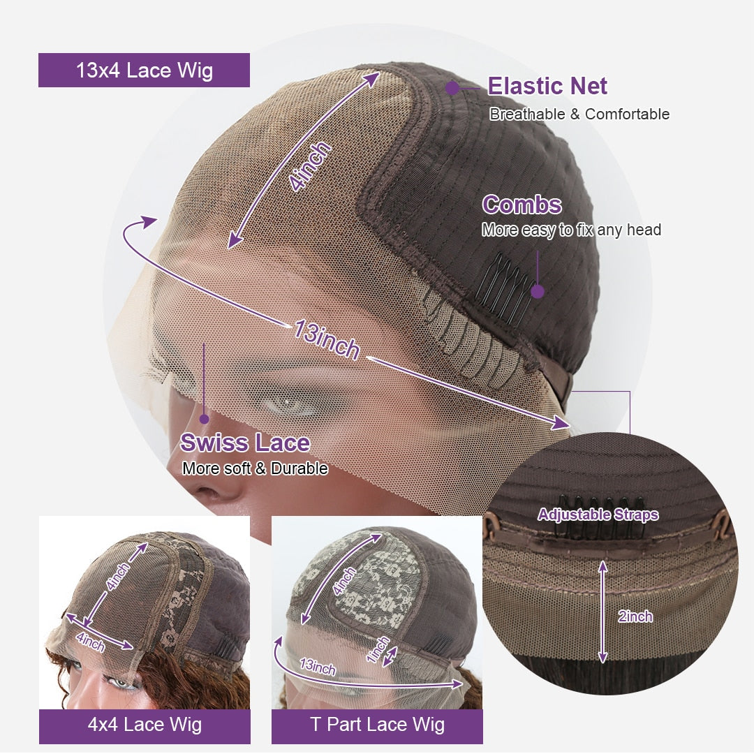 Ombre Lace Front Wigs Human Hair Highlight 13x4 HD Transparent Deep Curly Lace Front Wig Human Hair for Women 180% density Honey Blonde 4/27 Deep Frontal Wig Pre Plucked with Baby Hair