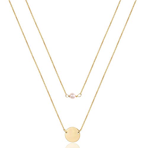 Turandoss Dainty Layering Pearls Necklace
