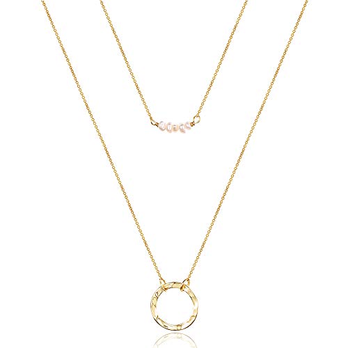 Turandoss Dainty Layering Pearls Necklace