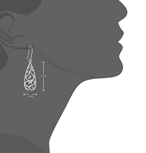 925 Sterling Silver Earrings, Filigree Teardrop Earrings