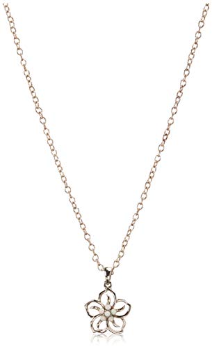 Sterling Silver Topaz Flower Pendant Necklace, 18" December birthstone