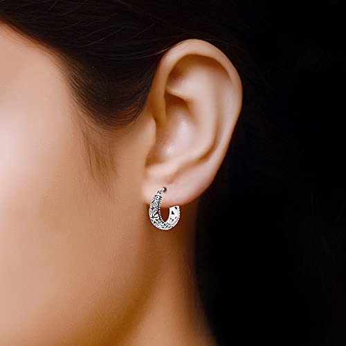 Antique Floral Oval Hoop Earrings
