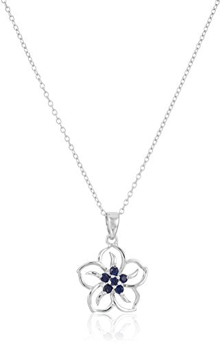 Sterling Silver Topaz Flower Pendant Necklace, 18" December birthstone