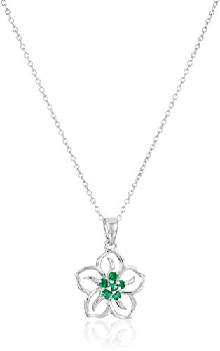 Sterling Silver Topaz Flower Pendant Necklace, 18" December birthstone
