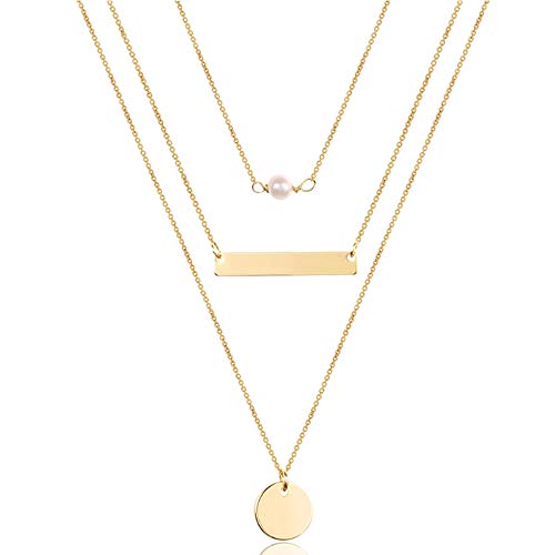 Turandoss Dainty Layering Pearls Necklace