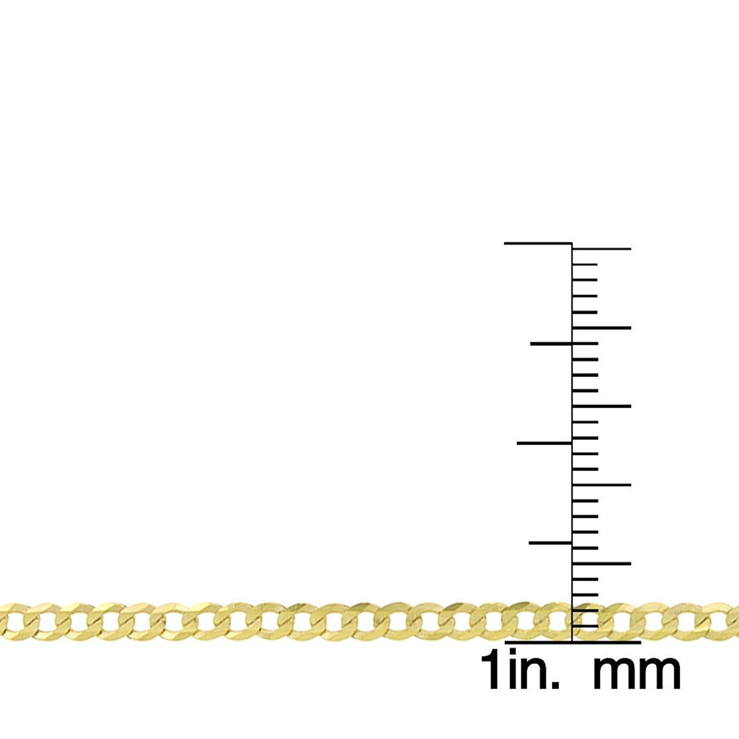 Men Women Fine Jewelry-10K Yellow Gold Solid Cuban Curb Link Necklace Chains