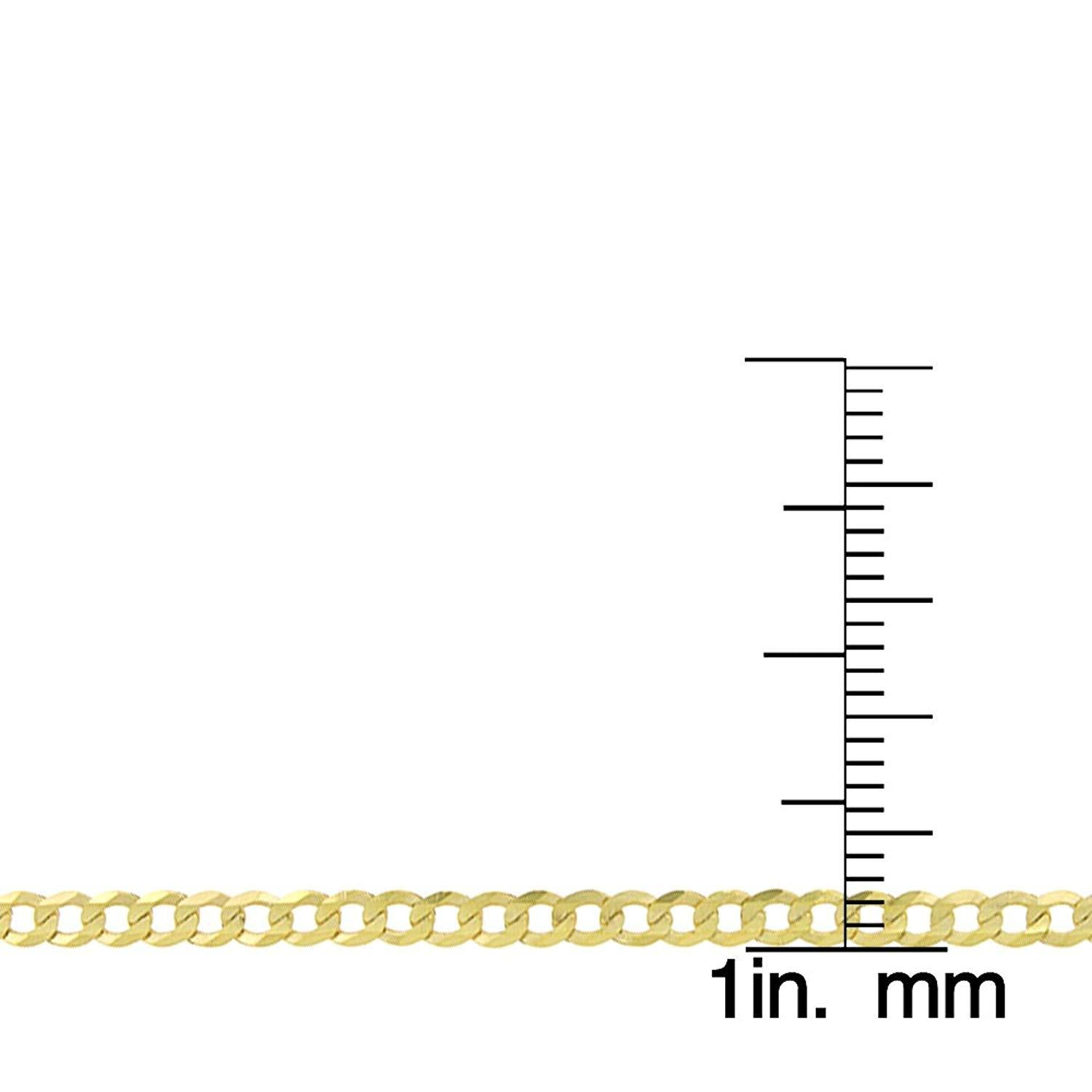 Men Women Fine Jewelry-10K Yellow Gold Solid Cuban Curb Link Necklace Chains