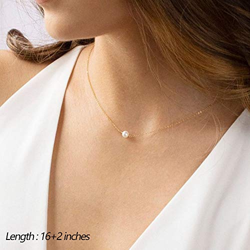 Turandoss Dainty Layering Pearls Necklace