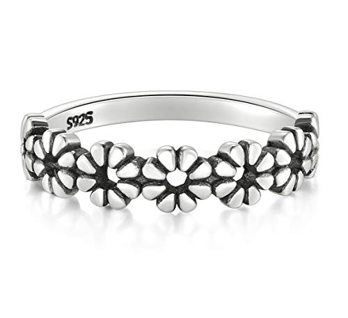 925 Sterling Silver Ring,Daisy Flower