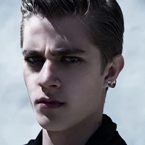 8 Pairs PUNK Black Stainless Steel Stud Earrings