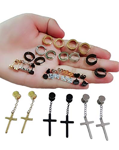 PUNK Stainless Steel Earrings Hoop 15-SET