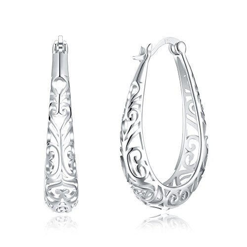 Vintage 925 Sterling Silver Small Hoop Earrings- Women Girls