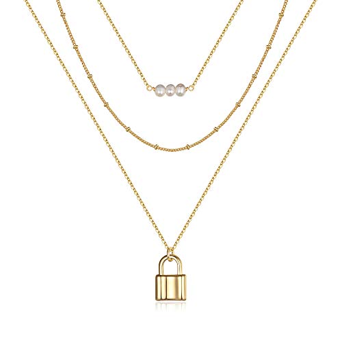 Turandoss Dainty Layering Pearls Necklace