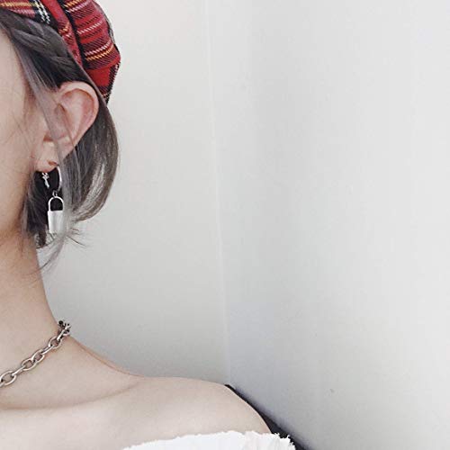 PUNK Padlock Dangle Hoop Earrings Key