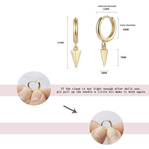 14K Gold Plated PUNK Dangle Earrings
