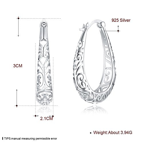 Vintage 925 Sterling Silver Small Hoop Earrings- Women Girls