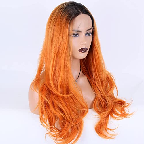 13×4 Ginger Orange Wavy Lace Wigs