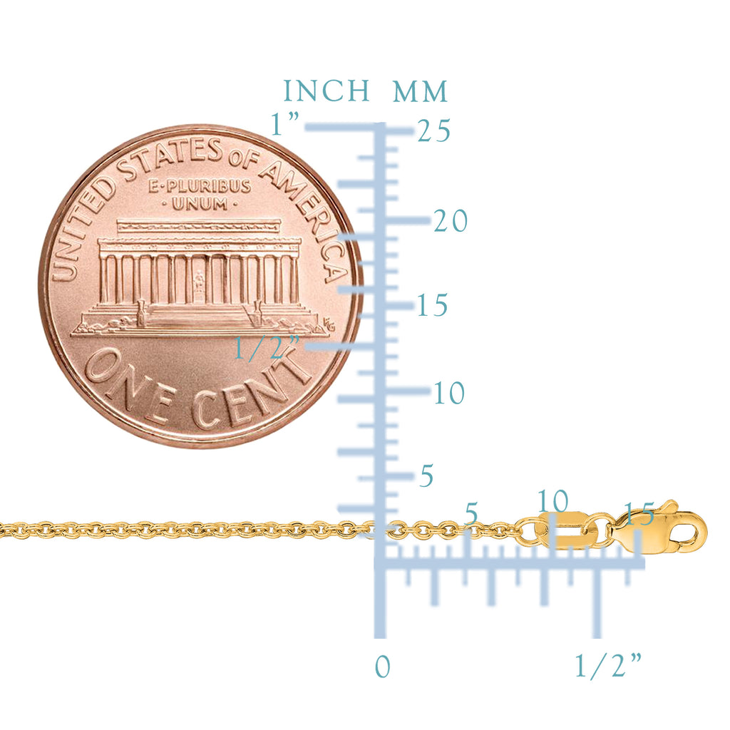 Gold Forsantina Cable Link Necklace|1.5MM-3MM 14K Gold Fine Jewelry Men Women