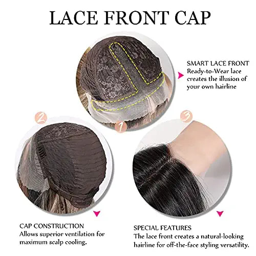 Long Creamy Ombre Blonde Lace Front Wig for Women