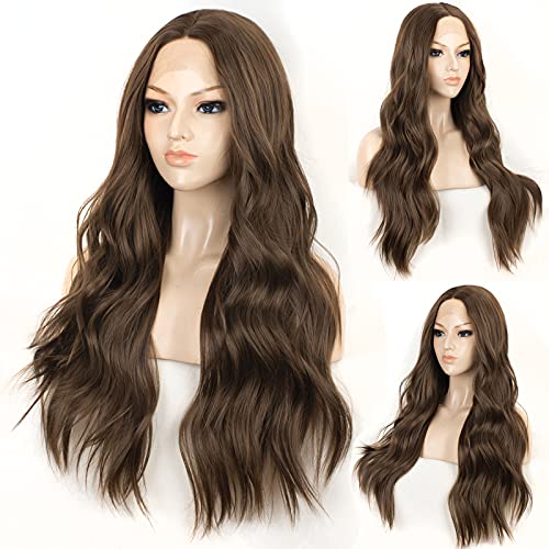 Long Wavy Brown Lace Front Wigs for Women DragQueen Wigs