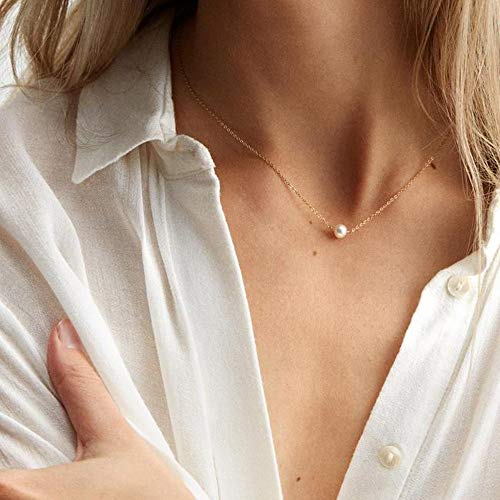 Turandoss Dainty Layering Pearls Necklace