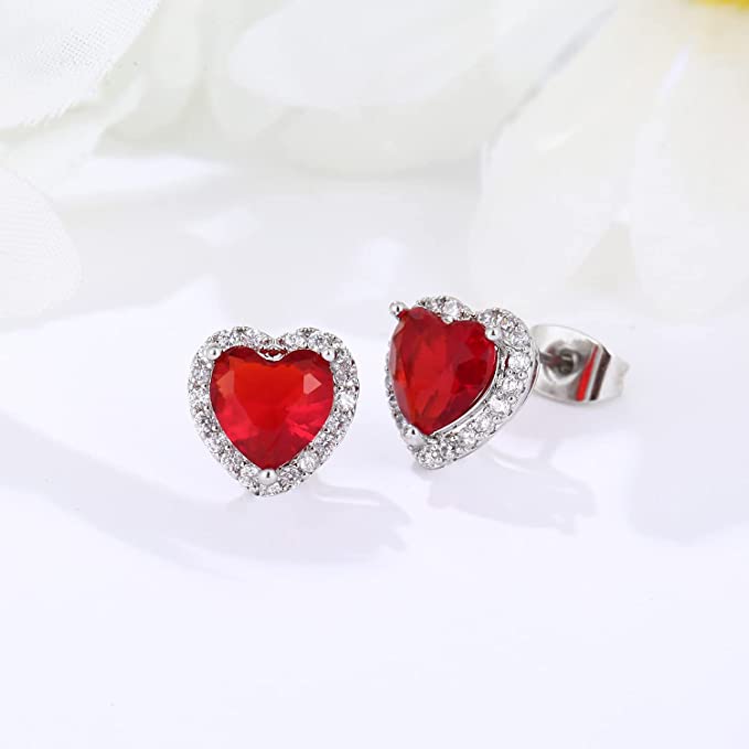White Gold Plated Cubic Zirconia Earrings Studs