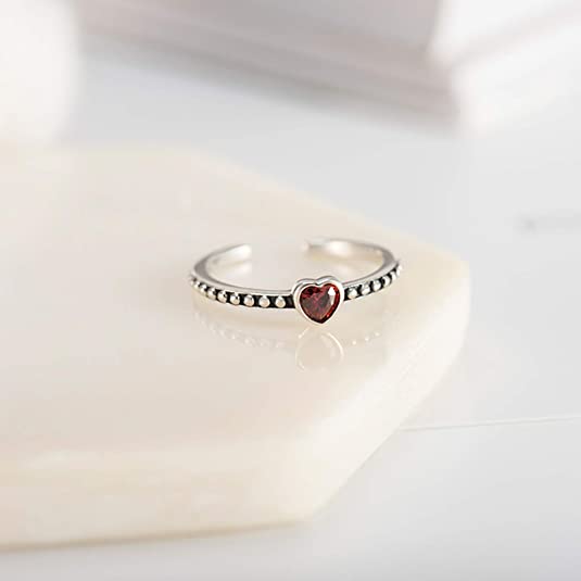 CZ Crystal Heart 925 Sterling Silver Ring for Women