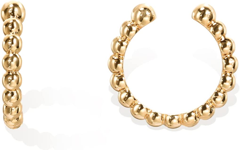 Huggie Ear Cuff Earrings Beaded