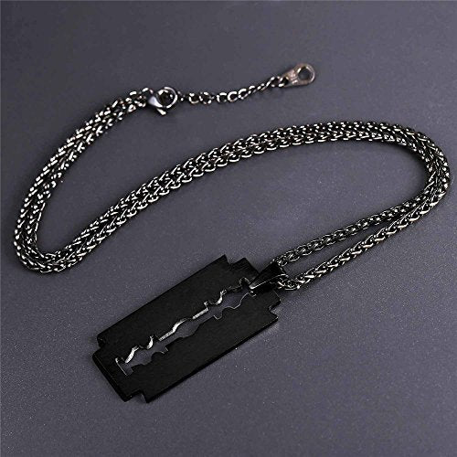 Razor Blade Necklace | Razor Pendant Punk Jewelry | Gift for Father Husband
