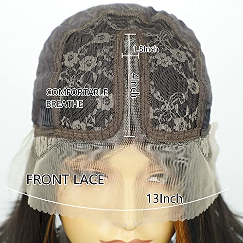 Short Straight Bob Highlights T Lace Front Wigs