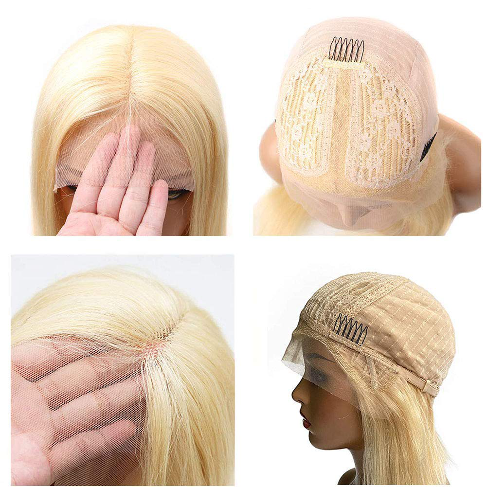 T Part 30Inch 613 Lace Frontal Human Hair Wig Pre Plucked with Baby Hair