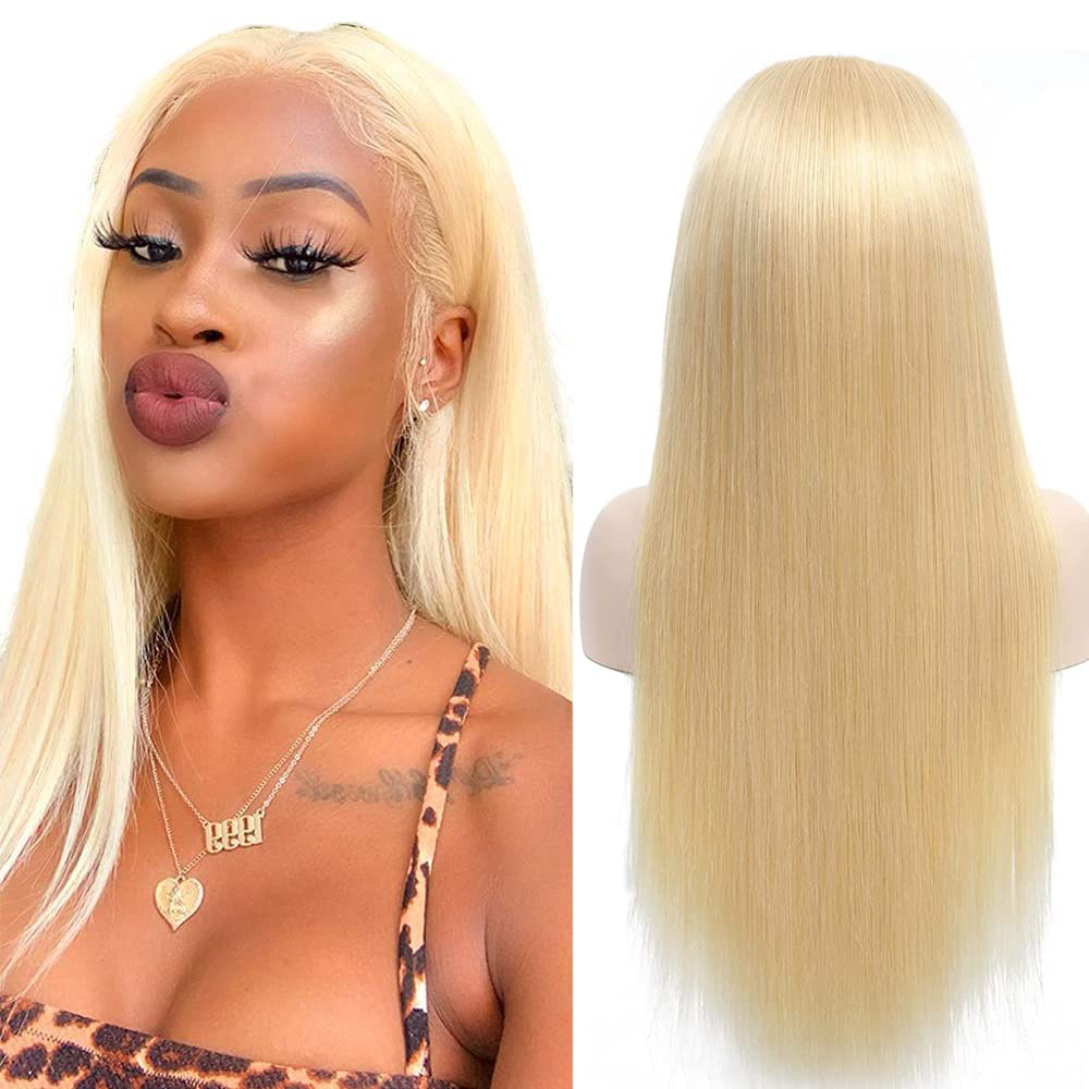 13X4 HD Blonde Straight Lace Front Human Hair Wig With Baby Hair
