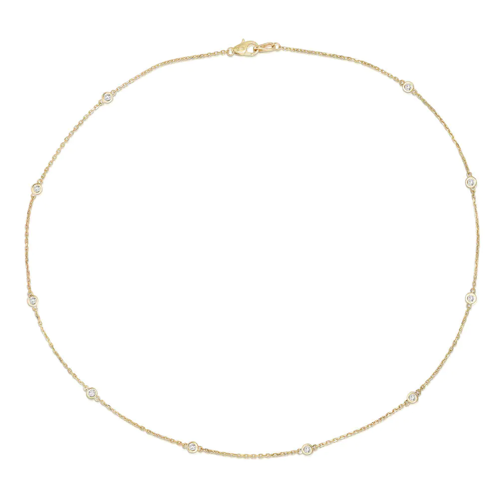 14K Yellow Gold 1Ct Diamond Necklace
