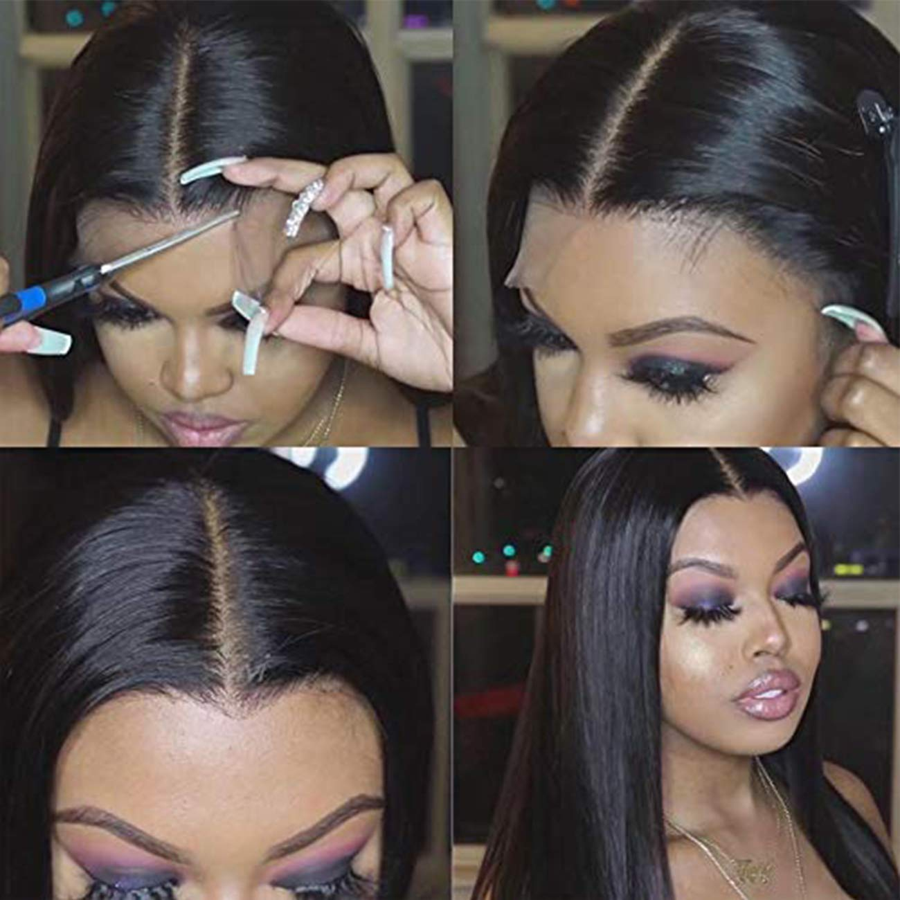Black Long Straight Lace Front Wig|SheerBeaute 24inch Wig