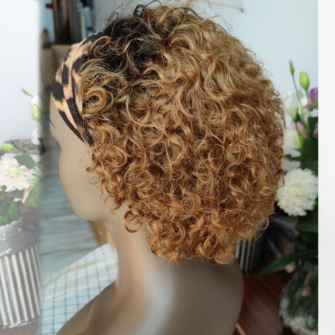 Highlight Ombre Blonde Headband Wig |Short Bob Human Hair