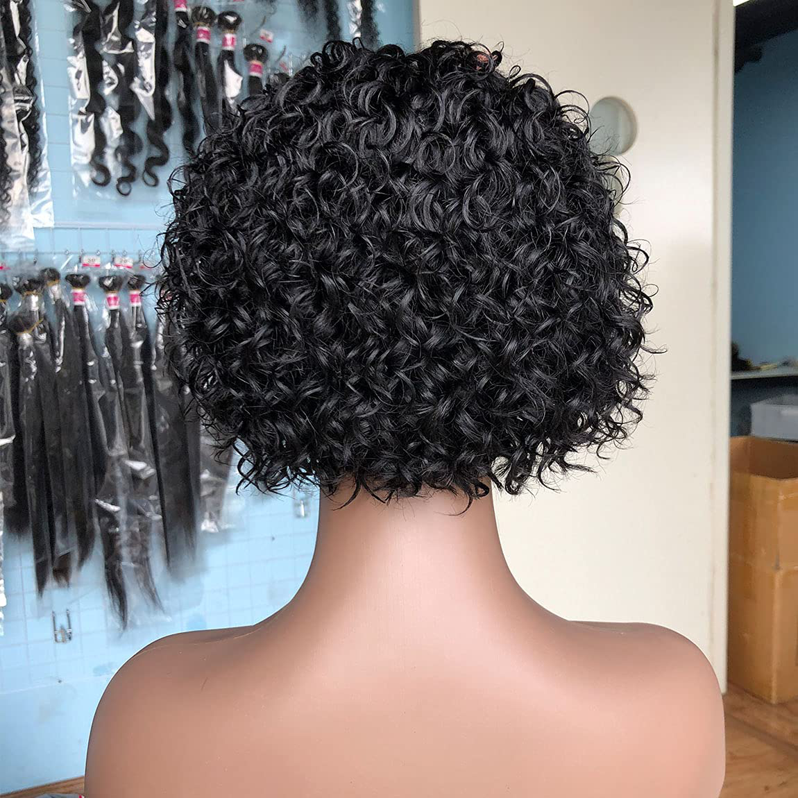 Short Curly Pixie Cut Headband Human Hair Wigs|Headband Wigs For Women