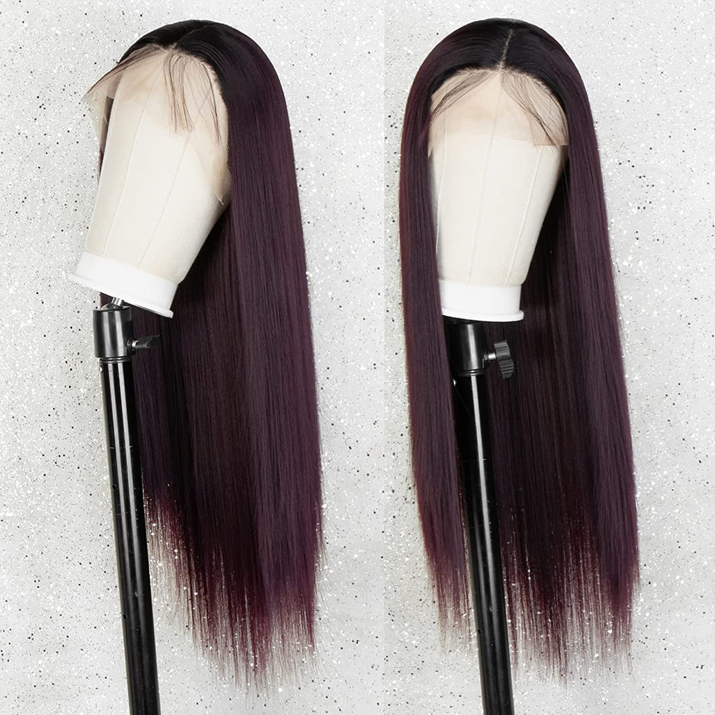 Ombre Burgundy Long Straight Lace Front Wig |SheerBeaute Hair Wig