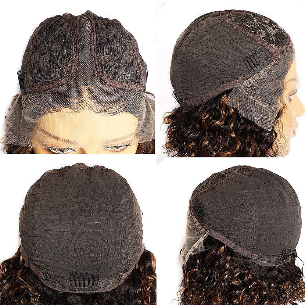 Body Wave Highlight Ombre #4/27 Human Hair Lace Front Wig