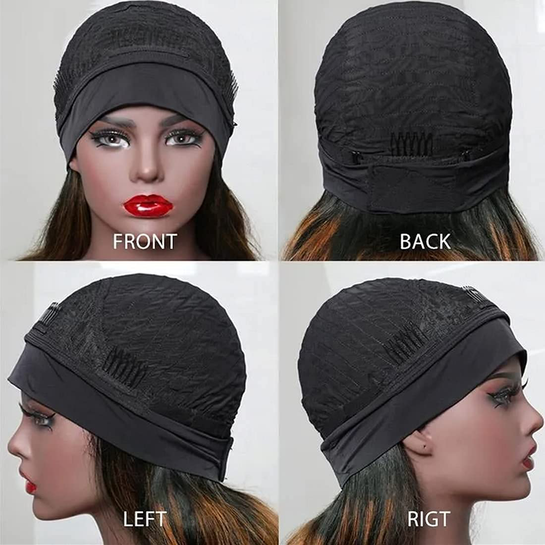 Ombre Highlight with Dark Roots Human Hair Headband Wigs