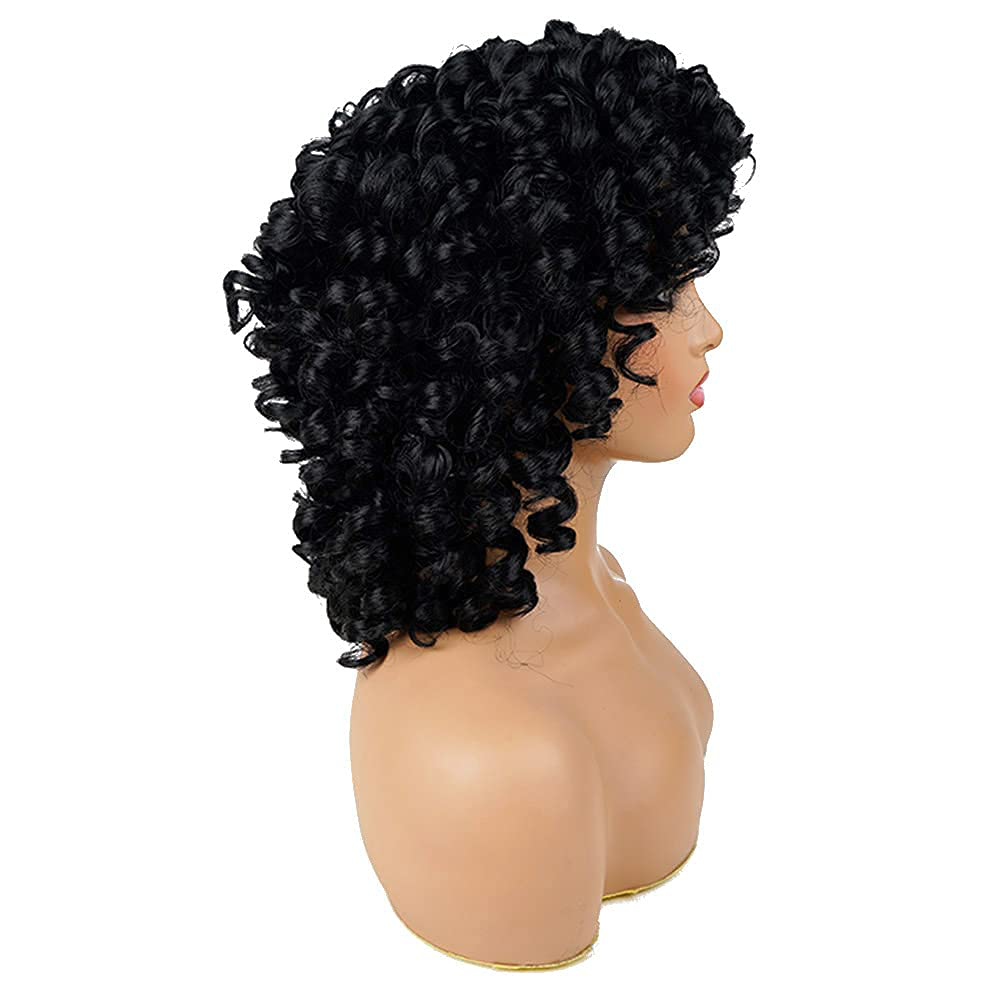 Afro Black Short Bob Loose Curly Wig