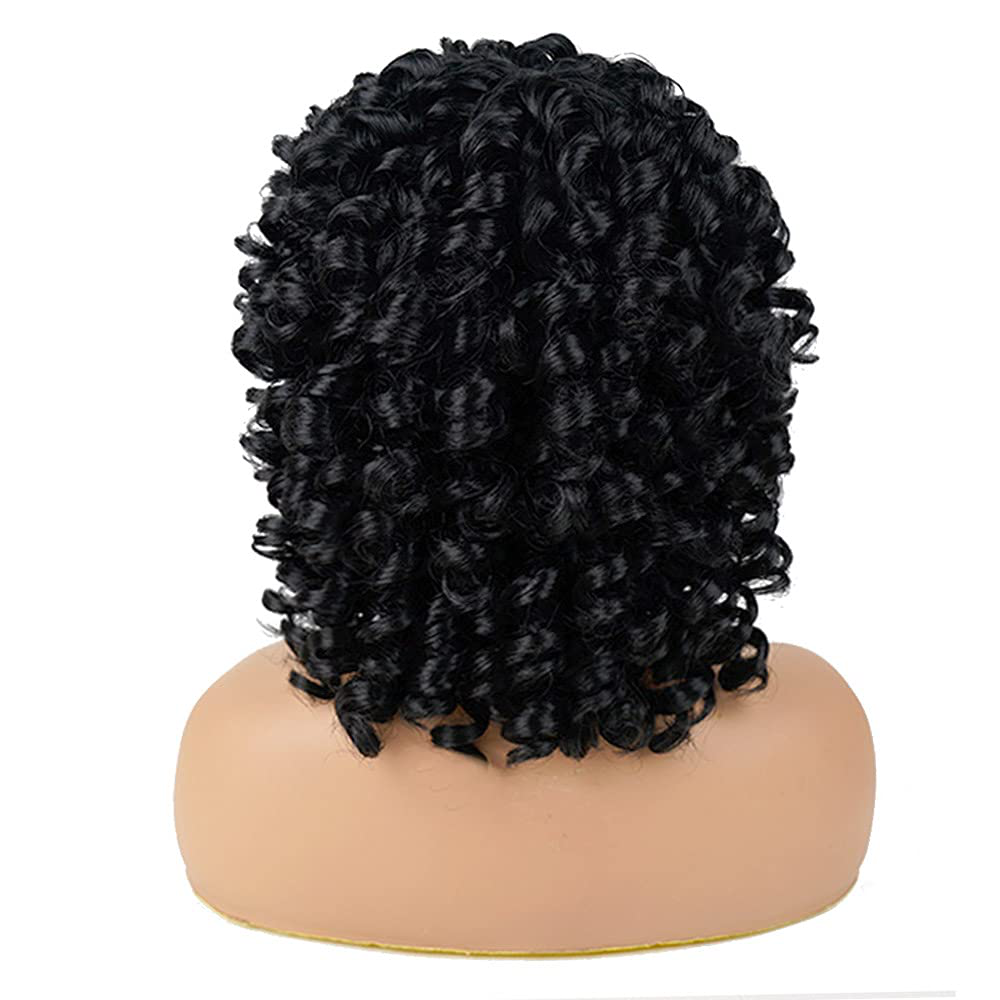 Afro Black Short Bob Loose Curly Wig