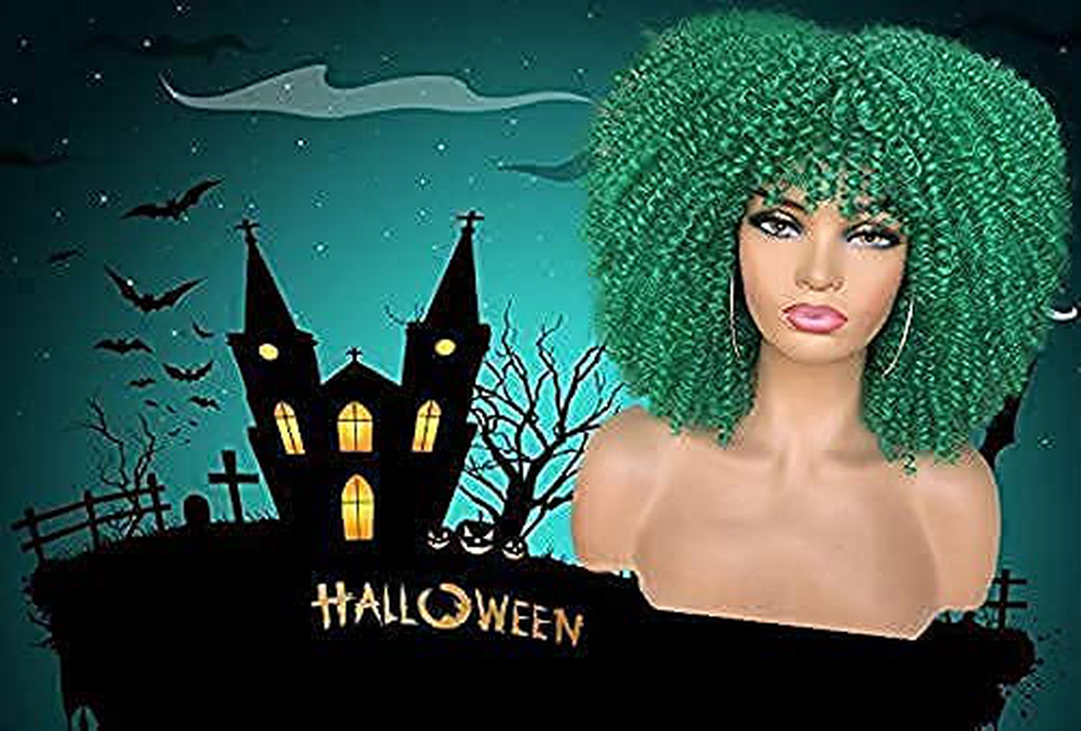 Short Curly Afro Wig with Bang Full Wig