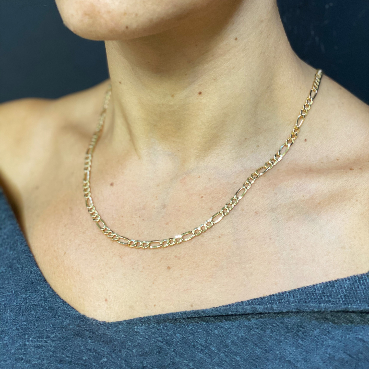 14K Yellow Gold-Filled Figaro Link Chain Necklace (18-36 Inches)