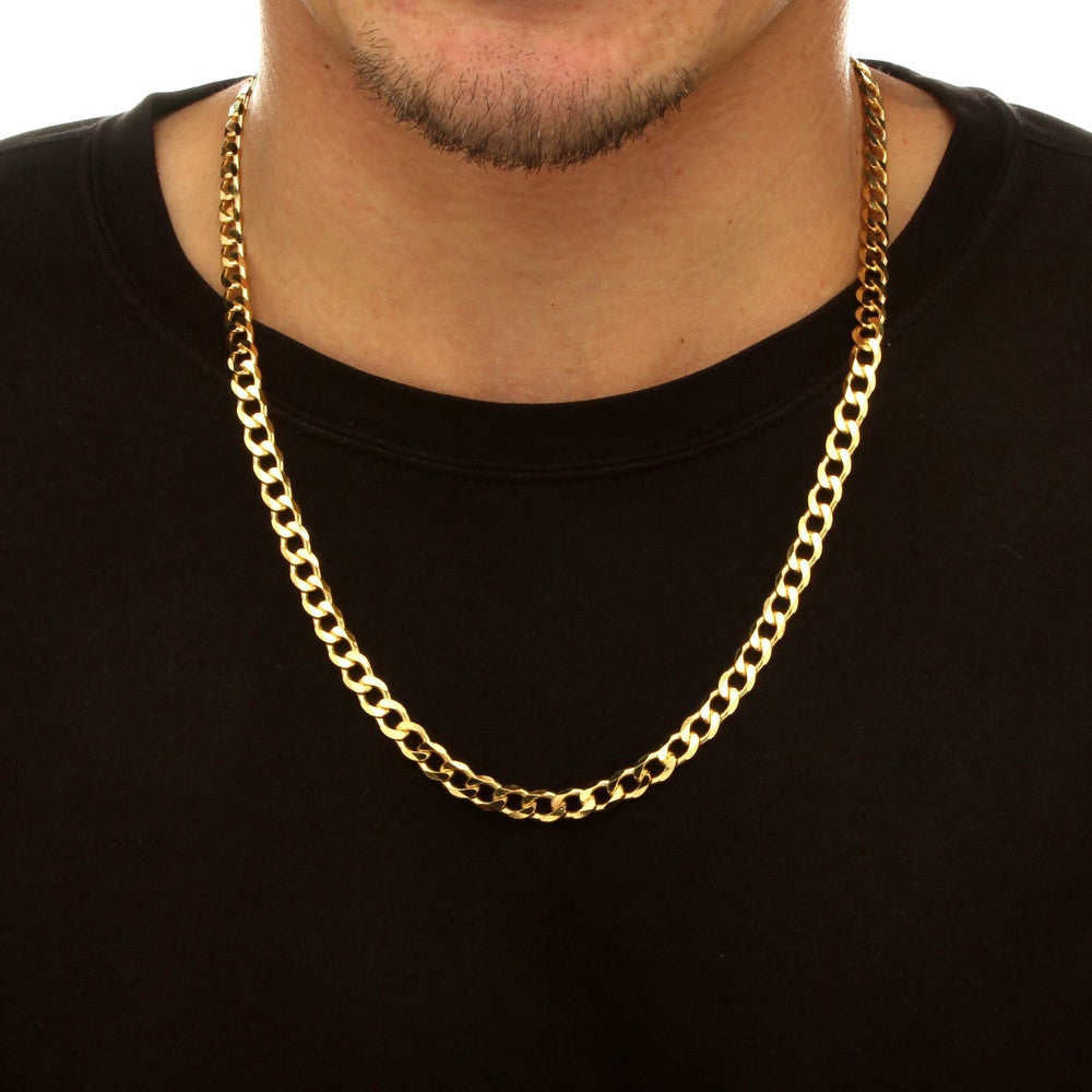 .925 Sterling Silver Curb-Link Chain in 18K Gold