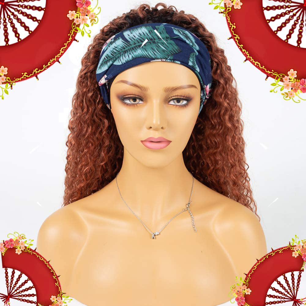 Natural Black Kinky Straight Headband Human Hair Wig|14 Inch