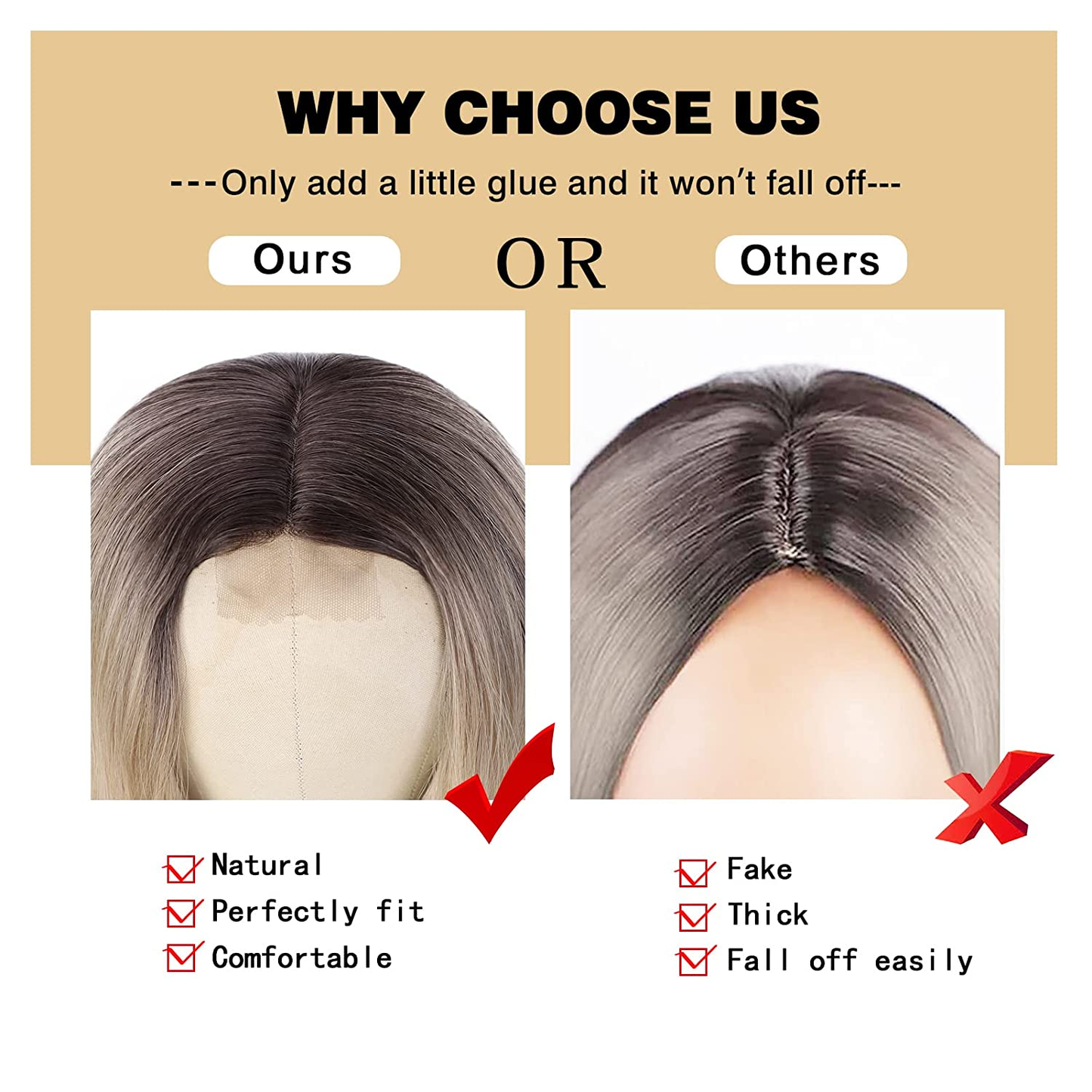 Ombre Blonde Long Wavy Middle Part Wig