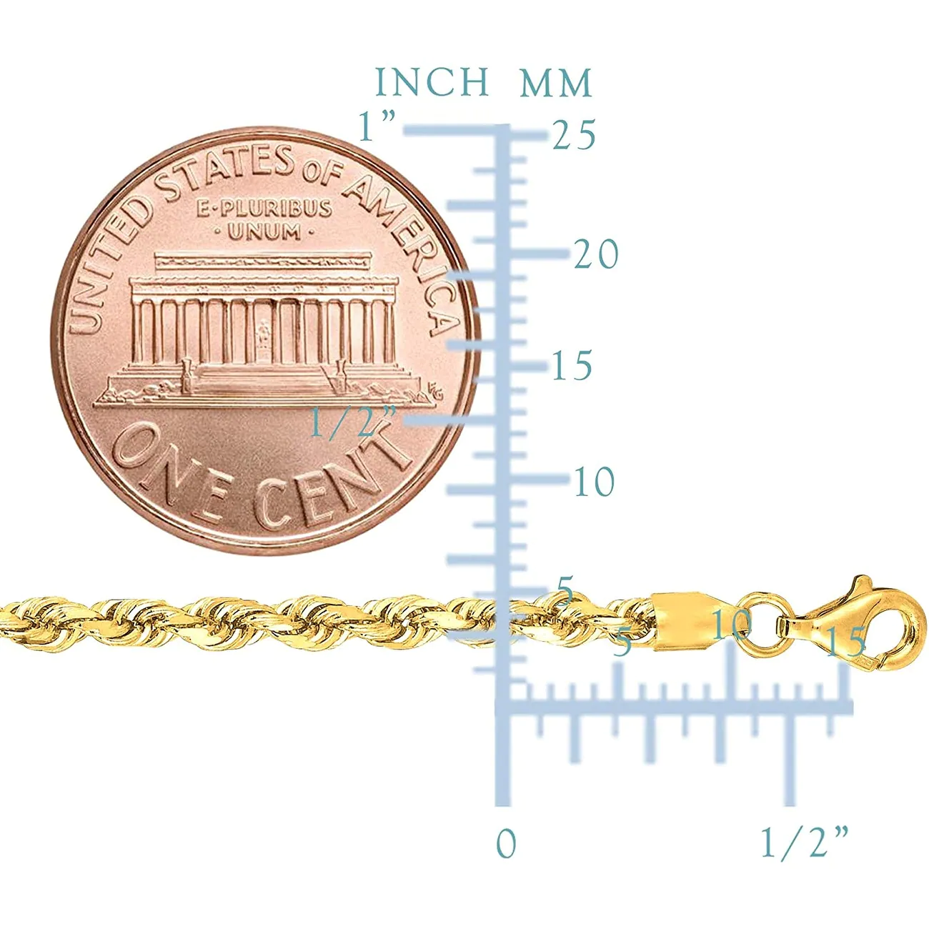 14K Yellow Gold Diamond-Cut Braided Twist Link Necklace